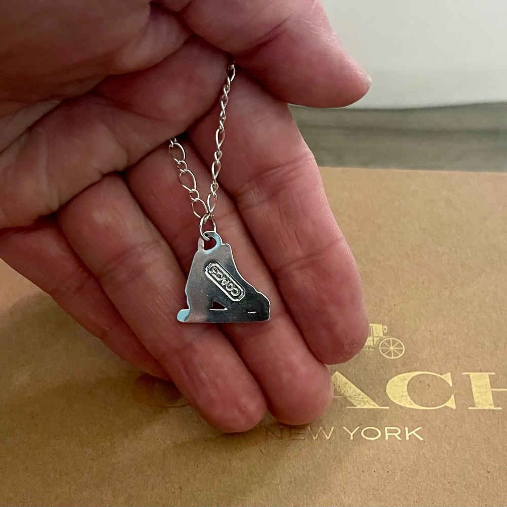 Coach Ice Skate Pendant .925 Sterling Silver Necklace - Picture 5 of 6